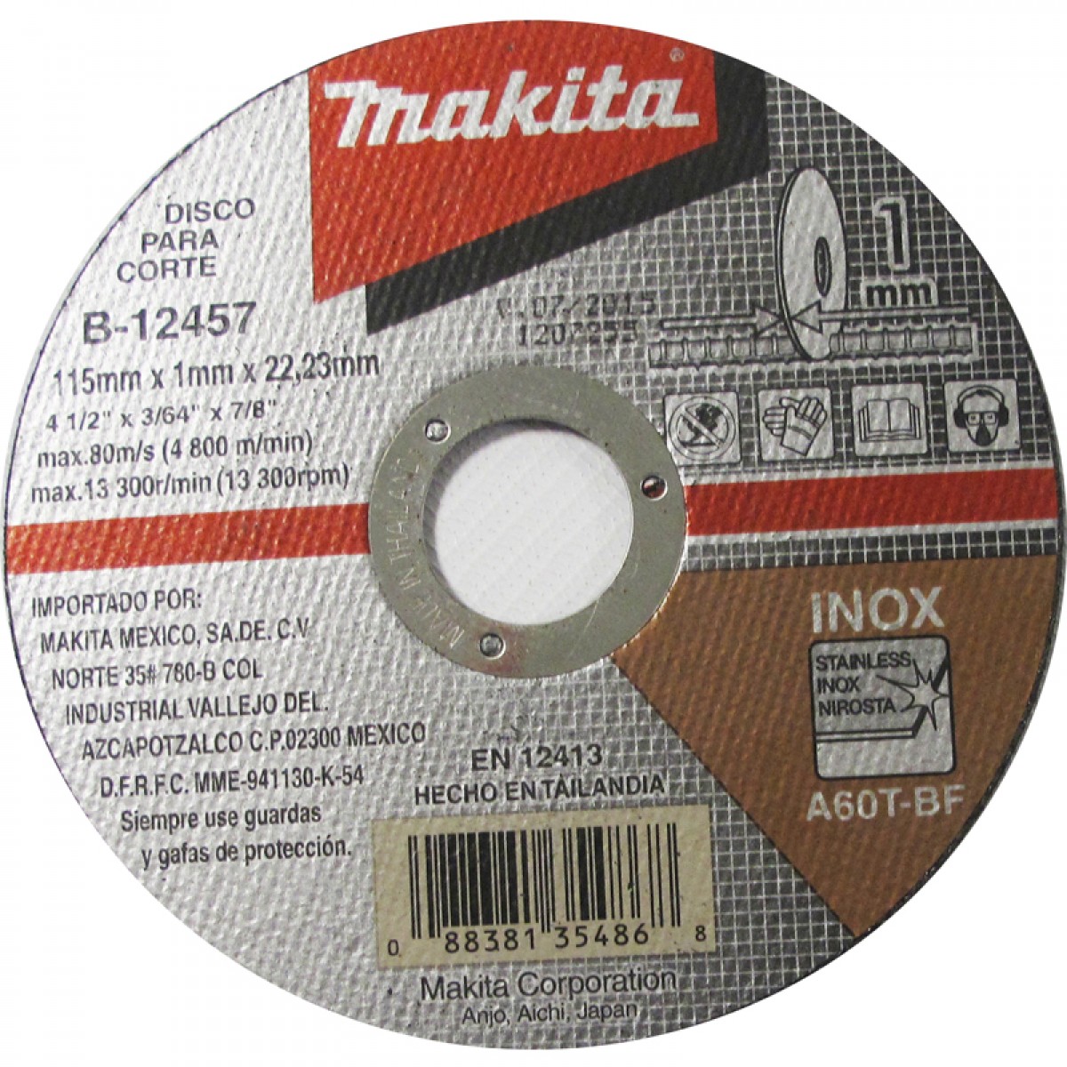 DISCO PARA CORTE DE METAL 4 1/2" MAKITA